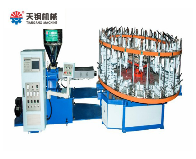 半自動(dòng)圓盤式預(yù)塑連幫鞋底成型注塑機(jī)